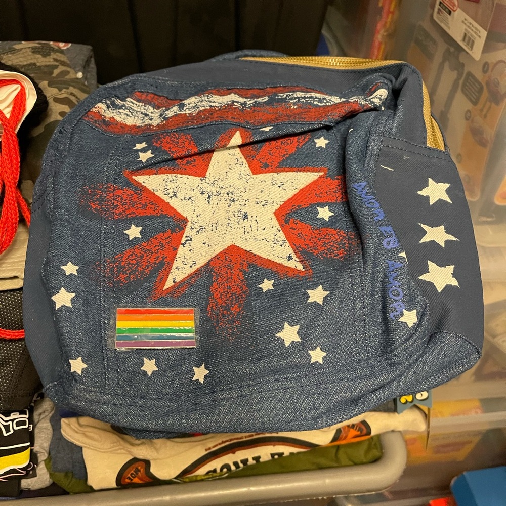 Captain Marvel Ms Marvel Denim Backpack Bag NWT